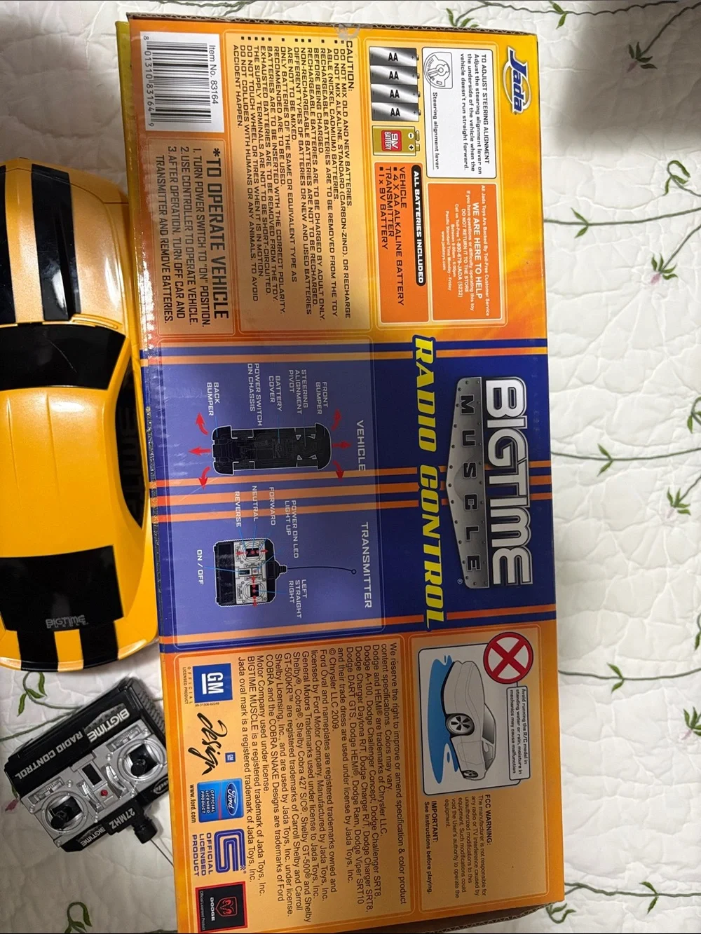 Yellow Remote Control Sports Coupe with Black Stripes